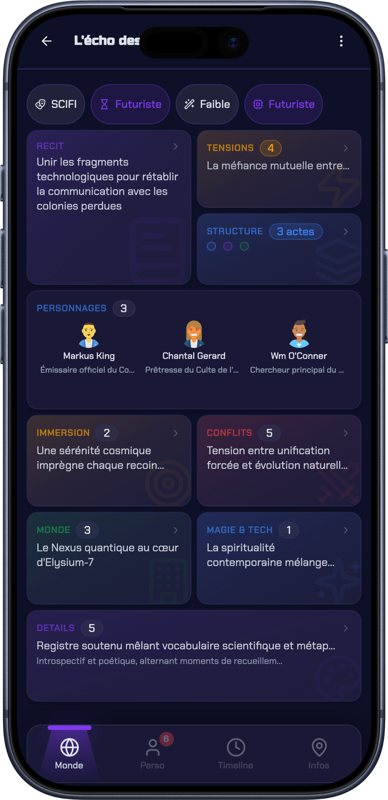 Vue repliée
