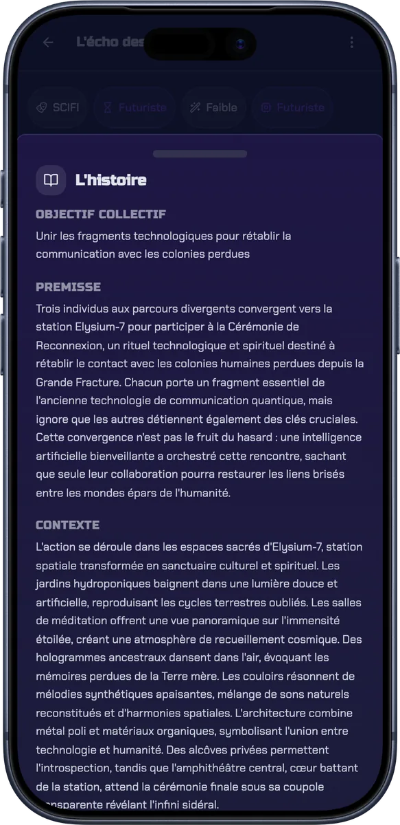 Vue dépliée